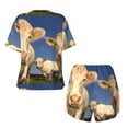 thumbnail image 5 of Picia Cows Cattles Pajamas Sets for Women Soft Short-Sleeved Pjs with Lounge Shorts Two Piece Sleepwear-Large, 5 of 9