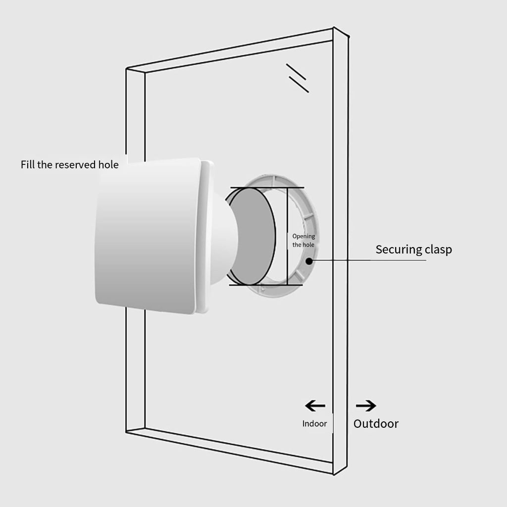 Low Noise Ventilation Fan Bathroom Exhaust Fan Kitchen Air Extractor Duct Fan for Window Wall Ceiling Mount Easy Use