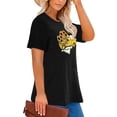 thumbnail image 3 of Anbech Sunflower Plus Size T-Shirts for Women Graphic Car with Sunflowers Print Oversize Short Sleeves T-Shirt with Round Neck, 3 of 4