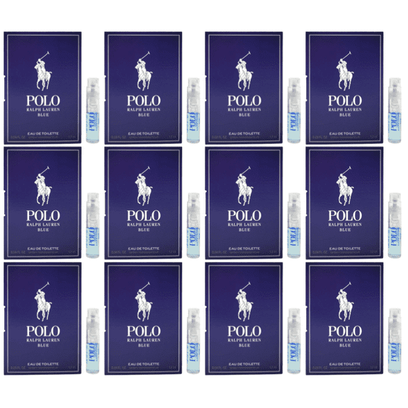 Polo Blue by Ralph Lauren for Men 0.04 oz Eau de Toilette Vial Spray - Pack of 12