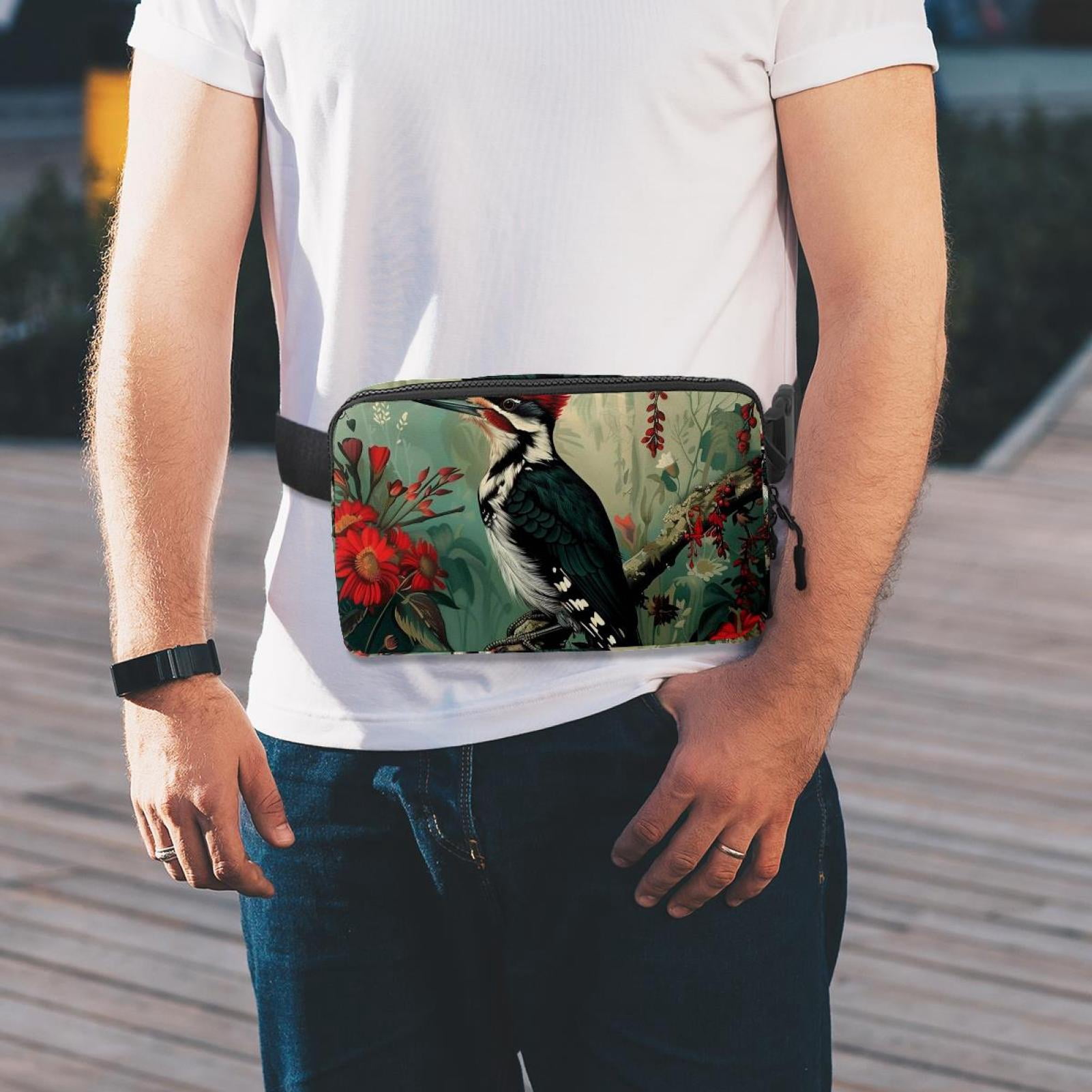 Birds Lightweight Adjustable Sling Bag Waist Pack with Extension Strap Unisex - Ideal for Travel and Outdoor Activities