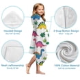 thumbnail image 7 of Vivid Colored Dinosaur and Leaf Pattern Hooded Bath Towel，50"x30" for Ages 3 To 12 Kids, Quick Dry Lightweight Soft Microfiber Hood Beach Towel Cover Up for Kids, 7 of 7