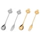 thumbnail image 1 of 2 sets Postre de acero inoxidable Cuchara de postre y horquilla Crown Decor MANGO LARGO MANDO Vajilla, 1 of 5