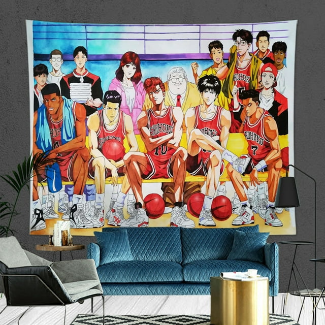 Tapestry Slam Dunks, diseño manga anime, 100 x 70 cm, poliéster