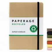 PAPERAGE Recycled Dotted Journal, (Kraft Natural Brown), 160 Pages, 5.7” x 8”