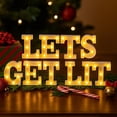 thumbnail image 1 of Luces decorativas con letras Honoson «Let's Get Lit», 16 cm, color amarillo cálido, 1 of 6