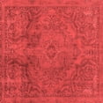 thumbnail image 1 of Ahgly Company Machine Washable Indoor Square Abstract Red Modern Area Rugs, 4' Square, 1 of 4