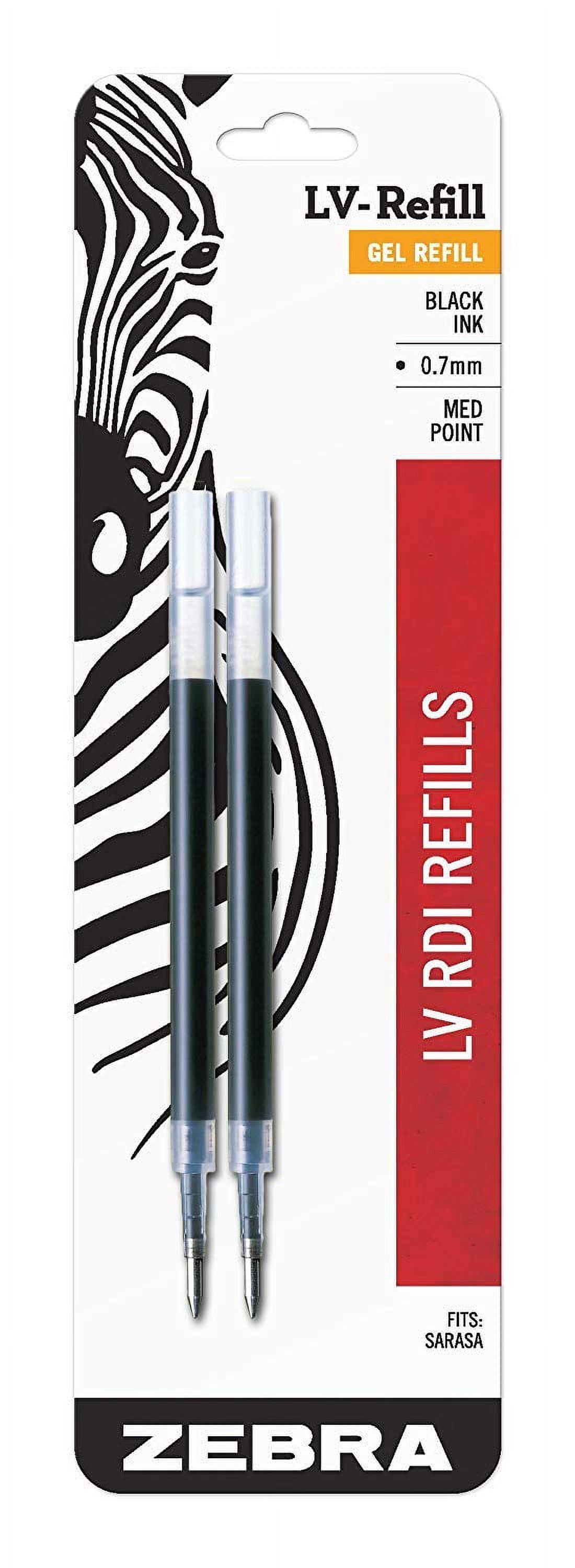 Zebra Sarasa Grand, Retractable Gel Ink Pen, Rose Gold Barrel, Medium Point, 0.7mm, Black Ink, 1-Count Bundle with 6 Refills