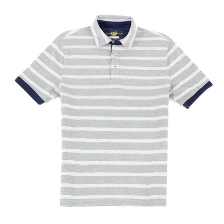 - Club Room NEW Gray Slim Fit Mens Size 2XL Polo Rugby Striped Shirt