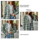 thumbnail image 3 of Camisa Con Capucha Informal A Cuadros Para Mujer, Manga Larga Con Capucha, 3 of 7