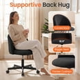 thumbnail image 3 of Favory Office Vanity Chair with Wheels Comfy Desk Chair for Girls Cute Computer Small Armless Adjustable Height Swivel for Home Bedroom Task-Black, 3 of 14