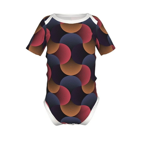 

Junzan Circular Stripes Print Short-Sleeve Baby Climbing Clothes Bodysuits for Infant One-Piece for Baby Boys & Girls Baby Clothes Baby Romper with Snap Closure-6 Months