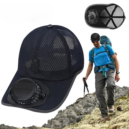 2026 New Solar Rechargeable Peaked Cap USB & Solar Powered Fan Hat 3-Speed Adjustable Hiking Fishing Baseball Cap Heat Relief
