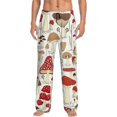 thumbnail image 2 of Picia Cartoon Mushrooms Mens Soft Woven Cotton Elastic Waistband Sleep Pajama Pant Lounge Sleep Pant With Pockets And Drawstring-Large, 2 of 9