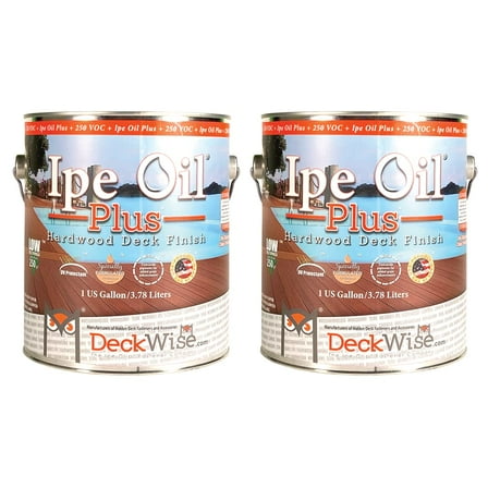 DeckWise Ipe Oil Plus Hardwood Deck Semi-Transparent 100 VOC Natural Finish (Pack of 2, 1-Gallon Each)