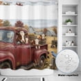 thumbnail image 4 of No Hook Shower Curtain with Built-in Rings - Rustic Farmhouse Themed Washable Waterproof Fabric Bathroom Curtains for Hotel,Rentals, 66 X 72 Inch Long ,, 4 of 9