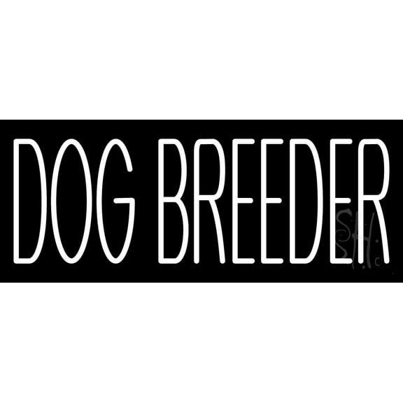 Dog Breeder LED Neon Sign 10" Tall x 24" Wide - inches Black Square Cut Acrylic Backing, with Dimmer - Premium built indoor Sign for Club, Home décor, Event, Workshop, Storefront.
