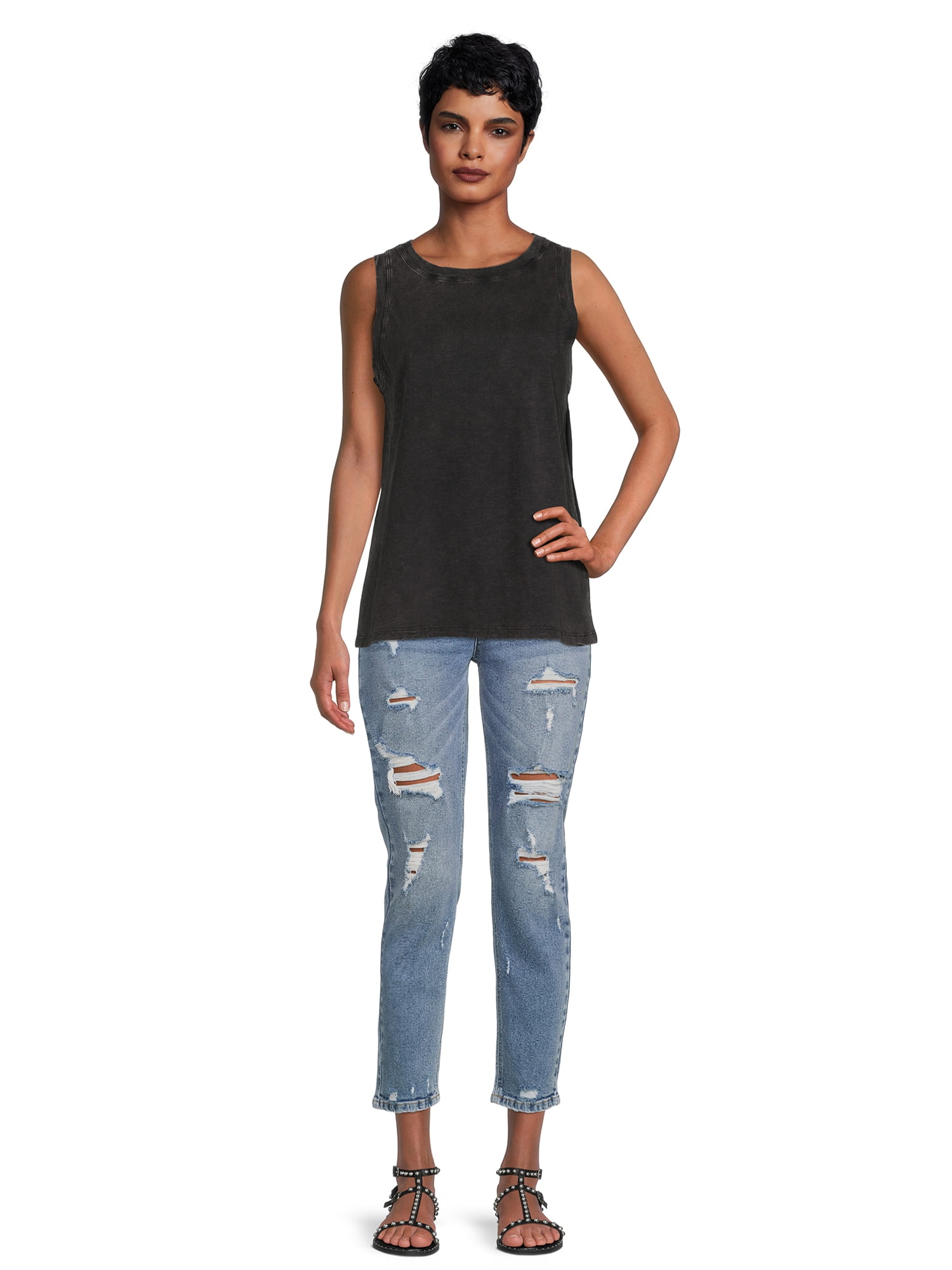 Time and Tru Women's Mineral Wash Tank Top, Sizes XS-XXXL