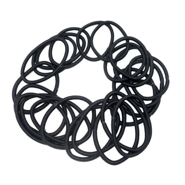 Scunci No Damage Nylon Ponytail Hair Ties, Black, 24 Count