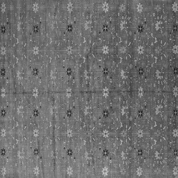 Ahgly Company Indoor Square Oriental Gray Industrial Area Rugs, 3' Square