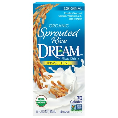 (2 pack) (2 pack) Sprouted Dream Enriched Original Unsweetened Organic Rice Milk, 32 fl oz
