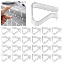 24 Pieces Clear Tablecloth Clips, Durable Plastic Table Cover Holders, Windproof Transparent Clamps for Securing Tablecloths Indoor Outdoor Party, Wedding, Christmas Event, Picnic, Camping