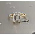 thumbnail image 2 of Jewelerix Emerald Cut Moissanite Engagement Ring for Women Vermeil 14K Yellow Gold Ring 4 Prong Solitaire Promise Ring Classic Minimalist Bridal Ring, 2 of 7
