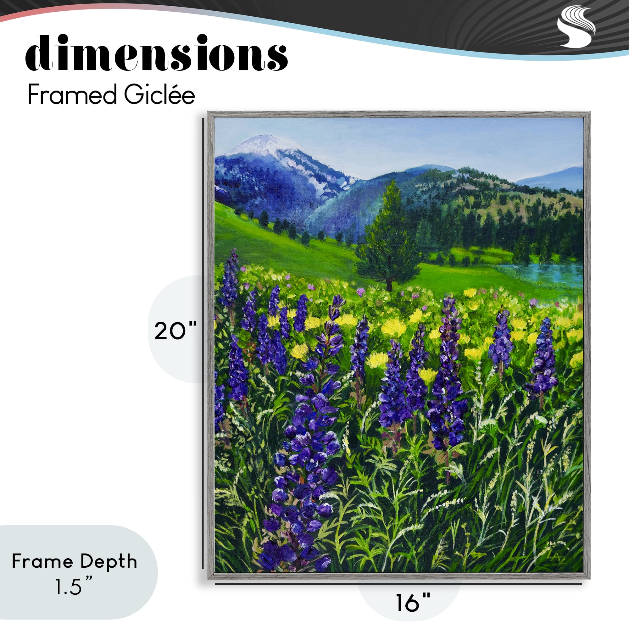 Stupell Industries Flower Speckled Valley Gray Framed Giclee Art, design by Lee Ann Zirbes