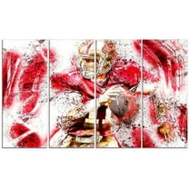 Design Art Football Go Long, 4 Panels, 48" x 28"