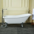 thumbnail image 3 of Aqua Eden VCTND6630NF1 67-Inch Cast Iron Single Slipper Clawfoot Tub (No Faucet Drillings), White/Polished Chrome, 3 of 10