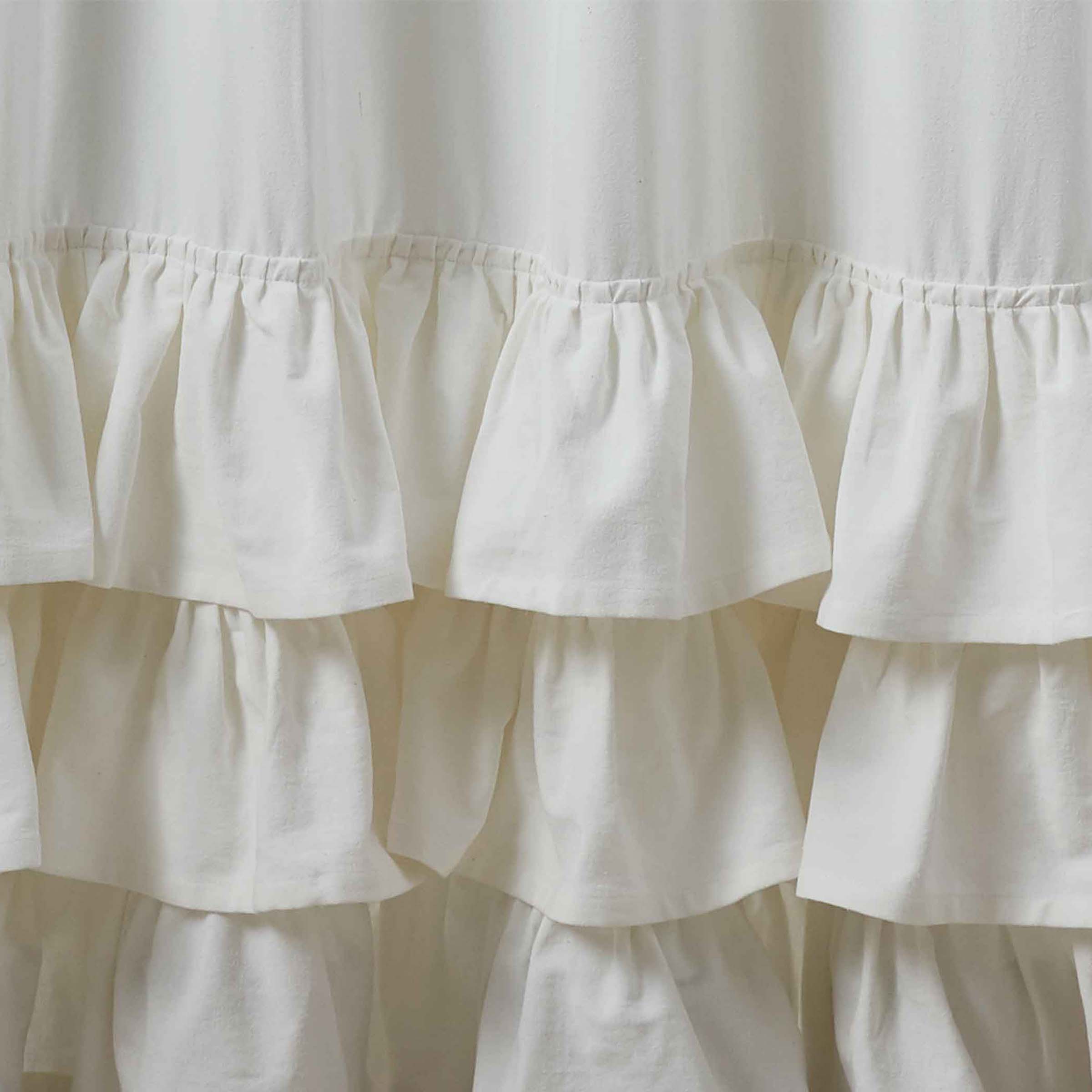 Park Designs White Ruffled Shower Curtain