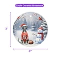 thumbnail image 5 of Hello Winter Great Dane Football Snowman Welcome Snowy Morning Ceramic Round Ornament Danes Dog Lover Gifts Home Tree Decor - 01012, 5 of 5