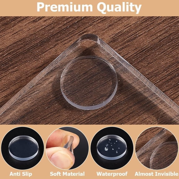 Non-Slip Furniture Pads – 4-Pack Clear Self-Adhesive No-Skid Grippers for Hardwood Floor Protection