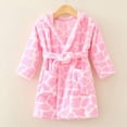thumbnail image 2 of Gibobby Toddler Kids Cartoon Bathrobe Flannel Kids Robe Pajamas for 12 18 Months 2-12T Boys Girls Winter Clothes Cozy Thick Sleepwear for All Seasons Toddler Pajamas,Pink,Size 2-3T, 2 of 4