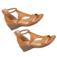 thumbnail image 2 of Jumpingount Manténgase cómodo todo el día con estas elegantes y elegantes sandalias de mujer Sandalias de verano para mujer Calzado Marrón 35, 2 of 6