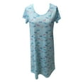 thumbnail image 2 of Sakmal Casual Womens Moo Moo Nightgown Short Blue Loungewear Print Short Sleeve Nightgowns for Women, 2 of 5