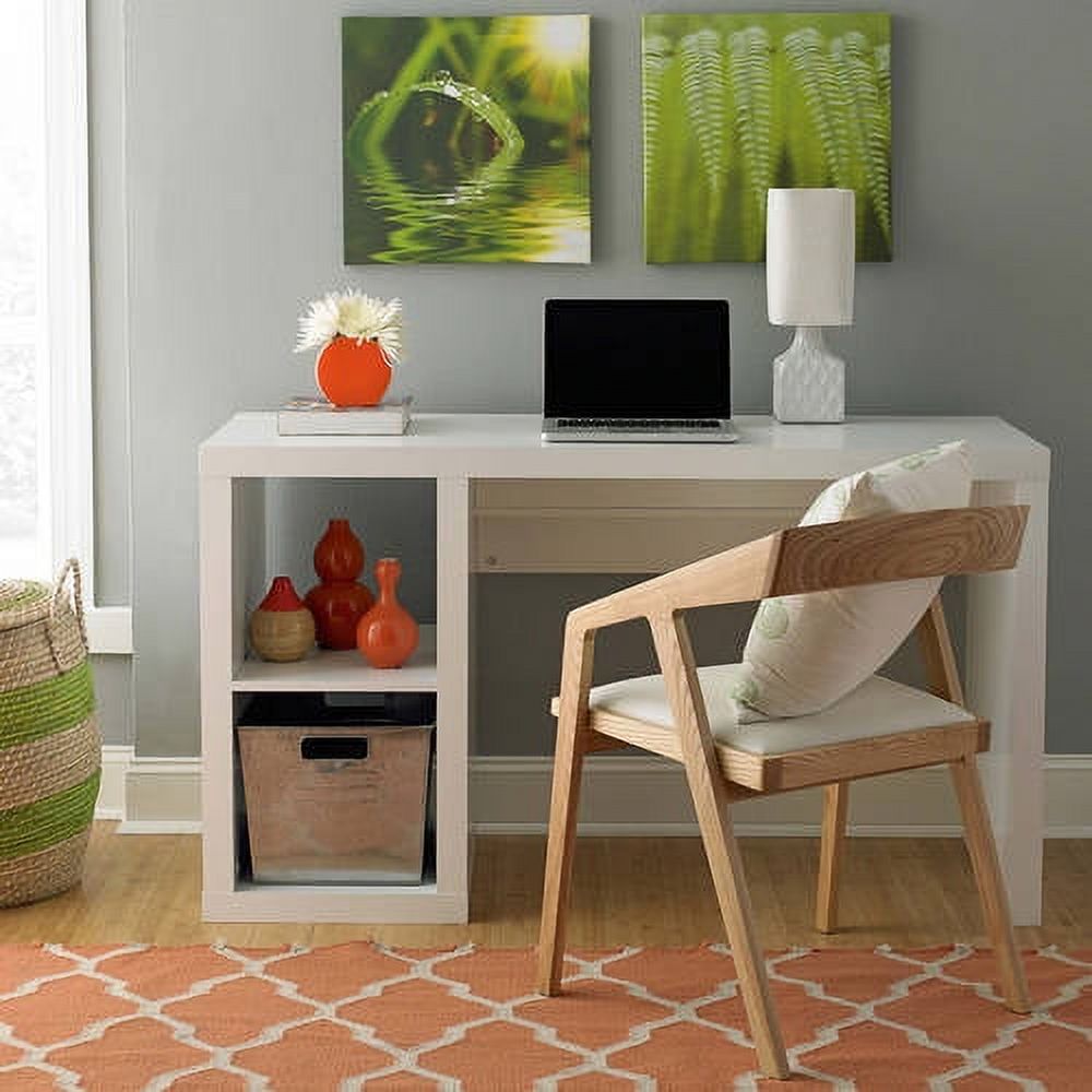 Better Homes & Gardens Cube Storage Office Desk, White - image 2 of 6