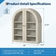 thumbnail image 2 of Bathroom wall-mounted arched medicine gabinete: over-the-toilet almacenamiento con glass doors y adjustable estantes para laundry, kitchen, y sala de estar (natural color), 2 of 6