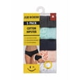 thumbnail image 2 of Joe Boxer Women's Cotton Spandex Hipster Panty Underwear with Iconic Smiley Face Logo Print, 5-pack, Sizes S- XXXL, 2 of 10