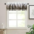 thumbnail image 2 of Misty Forest Valance Curtain, Rustic Farmhouse Pine Tree Landscape Country Woodland Deer Print Blackout Short Window Drape for Kitchen Living Room Bedroom, 54x18inch, 2 of 6