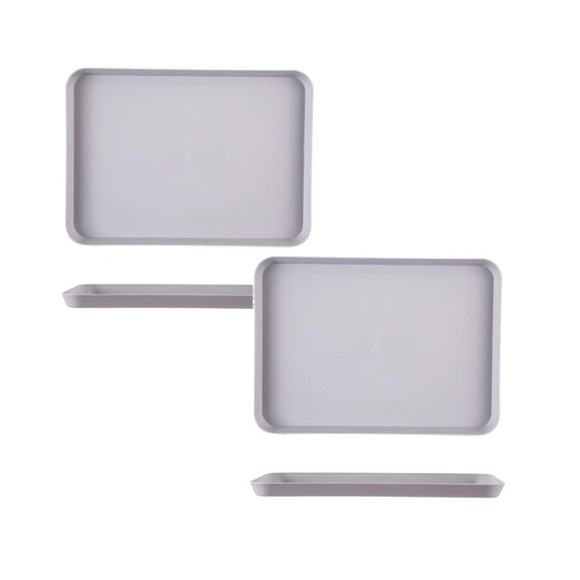 Oleegame 2PC Picnic Trays For Food Kitchen Rectangular Tray Creative Idea Of Placing Tea Cups Fruit Plates In The Living Room Purple