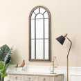 thumbnail image 3 of Luxen Home Natural Wood Metal Insert Window Wall Mirror, 3 of 6