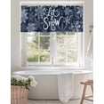 thumbnail image 2 of Navy Blue Christmas Snowflakes Kitchen Valances for Windows White Winter Holiday Valance Curtains&nbsp; for Kitchen /Living Room/Bedroom/ Bathroom Decor, 54"x18 " ,Rod Pocket 1 Panel,, 2 of 7