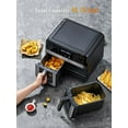 thumbnail image 2 of 9L(9.5 Quart) Dual Basket Air Fryer with Easy View Windows, Air Fryer Oven With 8 Program Settings, Auto Shutoff, 2 Independent Work 4.5L Nonstick Frying Baskets, Black+Silver, 2 of 6