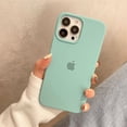 thumbnail image 3 of Funda Amarilla De Silicona Flocada Azul Para IPhone 14 11 12 13 Pro X XS Max XR 7 8 Plus Gema Verde Borde Recto Cubierta, 3 of 3