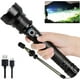 thumbnail image 1 of Linternas LED recargables de alto lúmenes, 90000 lúmenes, linterna impermeable con zoom súper brillante con baterías incluidas y 3 modos, potente linterna de mano para emergencias de campamento, 1 of 4
