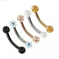 thumbnail image 3 of HOOUN Curved Barbell Eyebrow Piercing Nails Body Jewelry Stainless Steel Eyebrow Ring-Gold, 3 of 9
