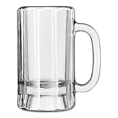 Glass Mugs 12 oz Clear Paneled Beer Mug  BUY ONE OR BUY ALL 