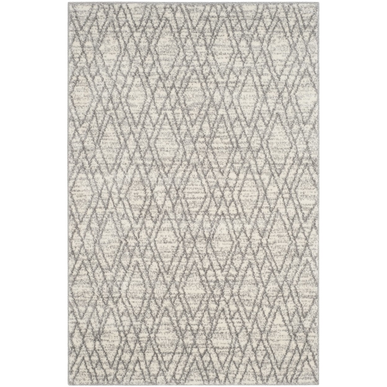 SAFAVIEH Tunisia Jayna Geometric Runner Rug, Ivory/Light Grey, 2'3" x 8'