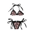 thumbnail image 4 of 2Pcs Set Toddler Baby Girl Swimsuit Leopard Ruffle Halter Swimwear Bikini Tankini Sunsuit, 4 of 5